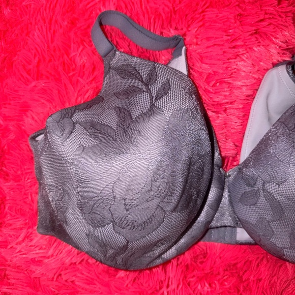 Cacique Lace Gray Floral Underwire Lightly Lined Full Coverage Bra - Picture 2 of 8